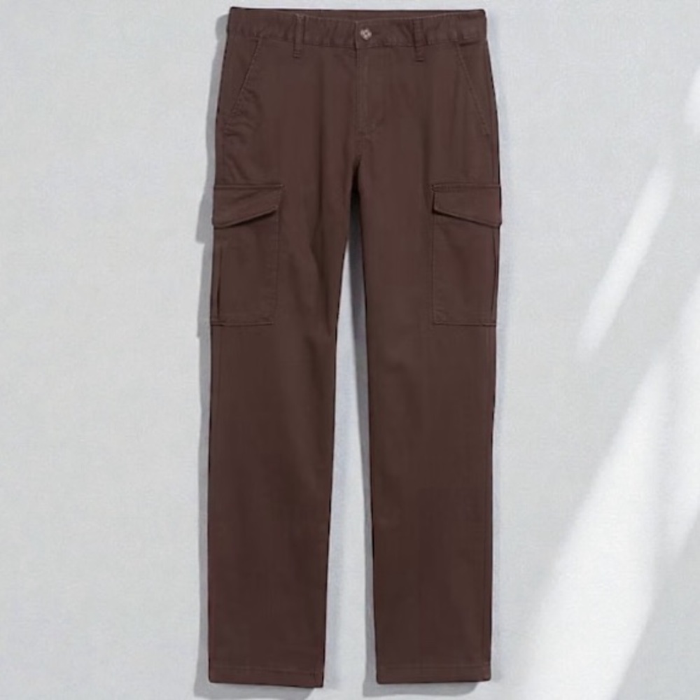 NWOT Old Navy refined cargo straight pants Topsoil brown 38x30 new without tags